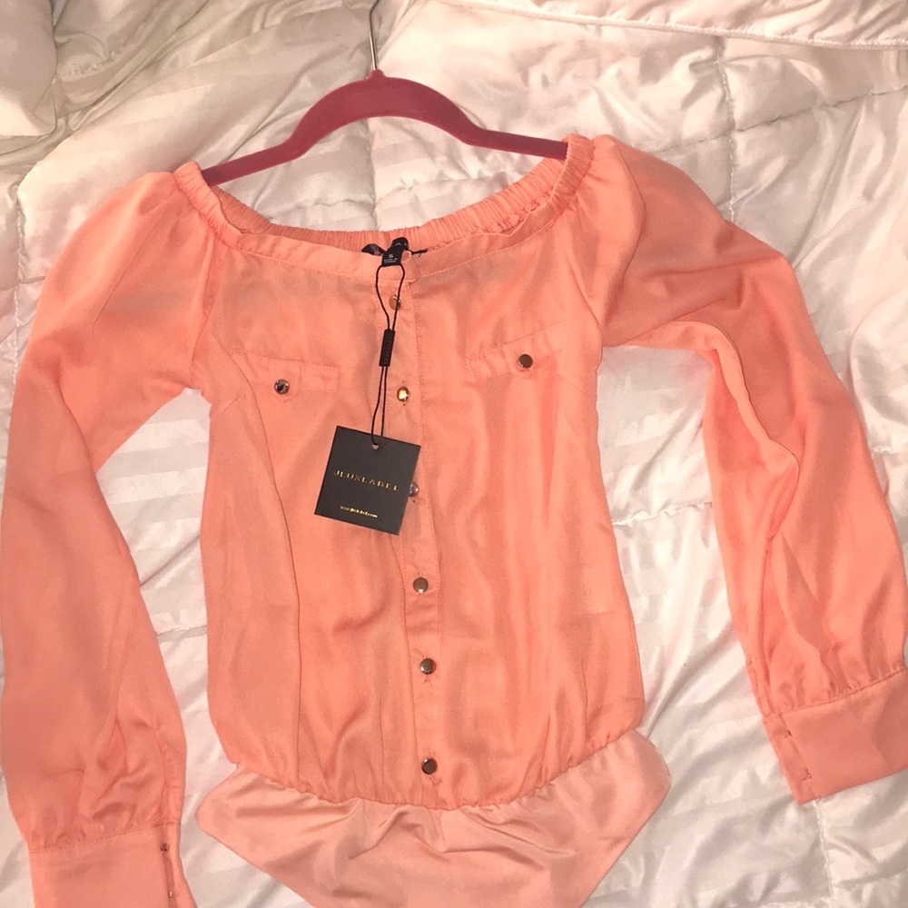 Off shoulders coral top/ bodysuit brand new